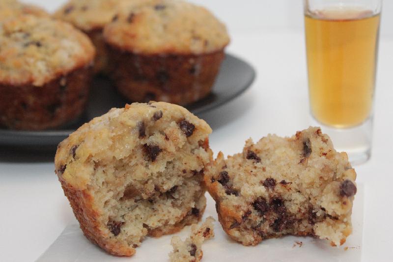 Bourbon-Spiked Banana Chocolate Muffins